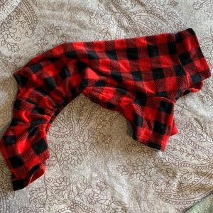Dog Size Medium Red Flannel Plaid Sweater